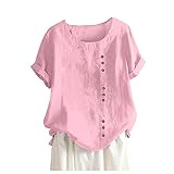 Angebote des Tages Sale Lila T Shirt Top Damen Sommer Kurzarm Baumwolle Yoga Groesse 48 Hellrosa Women Shirts and Blouses Floral Oversize Strandhemd Italienische Blusen Hemd Weiss Schw