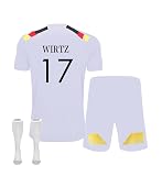 ZSJMY Neu Deutschland Trikot em 2024 für Erwachsene und Kinder, Heim Auswärtstrikot Nr.17 Fußball Trikot Fans Jersey Shorts Socken Trainingsanzug Set für Jungen und Herren (Heimtrikot 17, 26)