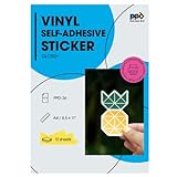 PPD 10xA4 Inkjet PREMIUM Vinyl Aufkleberfolie Bedruckbar, Weiß, Glänzend, Selbstklebend PPD-36-10