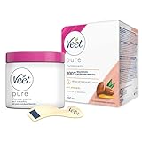 Veet Pure Zuckerpaste mit Arganöl - Sugaring Paste für die Haarentfernung an Körper & Gesicht - 1 x 250 ml inkl. Holzspatel & S