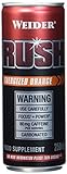 Weider RUSH Ready-to-Drink Pre-Workout Booster, Energized Orange, 250 ml, mit Koffein & Arg
