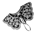 Homoyoyo 1 Stück falsches embroidery damenshirt ornamente blumenmuster dekorationen Hemdkragen Schal Stickkragen dekorativer Hemdkragen Kleidungsdekoration Vermischt Black