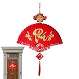 Chinesisches Knoten-Fu-Ornament, vietnamesische Neujahrsdekorationen 2024 | Glücksbringer mit Quaste zum Aufhängen, Ornament 2024, vietnamesischer Text, chinesische B