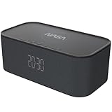 NASA Wecker SPC800 – Radiowecker, leistungsstarker Bluetooth-Lautsprecher, 10 W RMS, kabelloses Laden 5 W, doppelter Alarm, Stereo-Effekt, LED-Licht, Lithium-Akku, integrierte Uhr – Schw