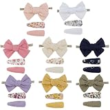JSTHHTT 24 Stück Baby Mädchen Stirnbänder und Haarspangen, Elastische Haarbänder, Mädchen Nylon Stirnband, Weiche Stirnbänder für Neugeborene, für Kleinkinder Kleines M
