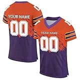 YSFWL Personalisiertes American FootballTrikot Individuell Printed Team Name & Number Custom Football Jersey Sporttrikot für Männer Frauen Jugend Unisex Schnelltrocknend Atmungsaktiv Tshirt(#A 1)