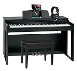 Classic Cantabile DP-230 SM E-Piano - Digitalpiano mit Hammermechanik - 88 Tasten - 2 Anschlüsse für Kopfhörer, USB, Audio und MIDI - Set inkl. Pianobank, Kopfhörer, Klavierschule - Schw