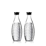 SodaStream 2er-Pack Glaskaraffe, Ersatzflaschen geeignet für die SodaStream Wassersprudler Crystal und Penguin, 2x 0,6 L Glask