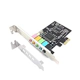 Pardarsey PCIe Soundkarte, 5.1 interne Soundkarte für PC Windows 7 mit Low Profile Halterung, 3D Stereo PCI-e Audiokarte, CMI8738 Chip 32/64 Bit Soundkarte PCI Express Adap