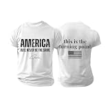 LILIHOT Shirts Herren Sportbekleidung Tshirt Rundhals Tee Slogan-Aufdruck T-Shirt Kurzarm Kompressionsshirt Outdoor Sport Funktionsshirt Komfortable Tops Oversized Hemden(#E White,XXL)