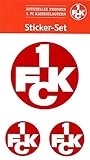 1. FC Kaiserslautern Autoaufkleber 3er Set - Logo rot - Aufkleber Sticker FCK - Plus Lesezeichen I L