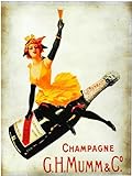 KUSTOM ART Poster Serie Werbung Retro Vintage Champagner G.H.MUMM & C ° Kunstdruck auf beschichtetem Papier, 40 x 30 cm, ung