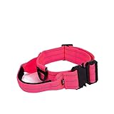 UNDIFY Taktisches Haustierhalsband Schnellverschluss Reflektierendes Leuchthalsband Hund Antibellhalsband Für Hunde Hunter Halsband (Color : Pink, Size : M)