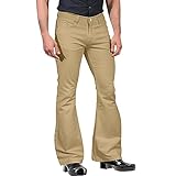 Herren Schlaghose Mit Ausgestelltem Bein Vintage Punk Geradem Schlaghose Mit Tasche Relaxed Stretch Bell Bottom Fit hip hop Felsen Hose Retro 70er Jahre Karneval Disco Outfits Ausgestellte H