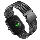 OUTPUTBT Armband Metall Kompatibel mit Xiaomi Smart Band 9 Pro/8 Pro, Redmi Watch 5/4 Ersatzarmband Edelstahl 316L Milanese für Herren D