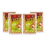 Lizza - Low Carb Protein 4x Pizzaböden - 287 kcal, 29g Eiweiß & 21g Ballaststoffe pro Portion - keto-freundlich, kalorienarm, bio, g