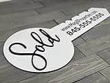 Pahdecor Key Sold Sign, personalisiertes Holzschlüsselschild, Realtor Sold Schild, Immobilien-Abschlussgeschenk, Immobilienschlüssel (weiß)