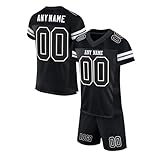 HGWOPGASD Personalisierte American Football Trikots mit Name Nummer Personalisierte Trikots Trikot und Shorts 2 Sets für Erwachsene Kinder A23
