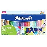 Pelikan Fasermaler Colorella® Star C302, 24 Farben: 18 kräftige + 6 zarte Pastell-Töne, mit Ausmalschablone, 822336