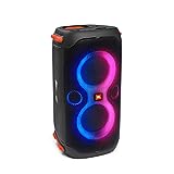 JBL PartyBox 110 in Schwarz – Trag- und rollbarer Bluetooth Party-Lautsprecher mit Lichteffekten – Spritzwassergeschützte, mobile Musikbox mit Akk
