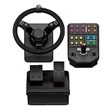 Logitech G Saitek Farm Sim Controller, Farming Simulator Bundle bestehend aus Lenkrad, Steuerkonsole, Gas- und Bremspedal, 900° Lenkbereich, 38+ Tasten, USB-Anschluss, PC/Mac - Schw