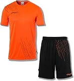 Uhlsport Herren Score 26 Fußball Trikot-Set - Fußball-Set Bestehend Aus Trainings-Shirt Und Trainings-Hose, Fluo Orange/Schwarz, XL EU
