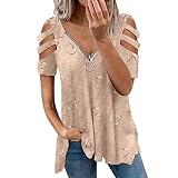 HOOUDO Blitzangebote des Tages Heute Befristet Schwarzes Sweatshirt Damen Elegant Frauen Sexy Backless Kurzarm Crop Top Weißes Tshirt Damen Blickdicht Frauen Floral Print Ärmel Meine Bestellung S