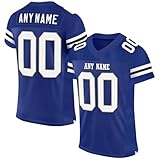 BOSSETY Personalisiert American Football Trikot,mit Name Nummer Team Name, Atmungsaktives Mesh Rugby-Trikot, Schnelltrocknendes T-Shirt, Geeignet für Männer und Frauen/Teenager/Vorschulk