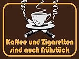 Ontrada Holzschild 30x40cm Kaffee u. Zigaretten Frühstück Holz S
