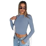 Frühling, Sommer, Herbst Eng Y2K Casual Langarm T-Shirt Bottom Shirt Vielseitige Outwear Feuchtigkeitsabsorbierende und schweißableitende Damen Top Rock