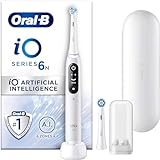 Oral-B iO Series 6 Elektrische Zahnbürste/Electric Toothbrush, 2 Aufsteckbürsten, 5 Putzmodi für Zahnpflege, Valentinstagsgeschenk für Ihn/Sie, Display & Reiseetui, Designed by Braun, grey op