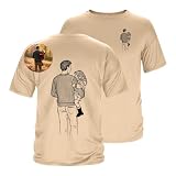 Herren Tshirt Personalisiert Bestickte T-Shirt Fügen Sie Ihre Eigenen Foto/Text Tops Selbst Gestalten Vorder & Rückseite Benutzerdefinierte Top Custom Tshirt Bedrucken Lassen Khaki XL