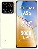 ZTE Blade A56 Smartphone ohne Vertrag, 6,75' HD+ Display (90 Hz), 4G LTE, 4GB RAM+64GB Speicher, 13MP KI-Kamera, 8MP Frontkamera, Dual SIM, Android 13, Gold (2025 Modell)