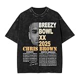 T Shirts Für Damen Und Herren Vintage Gewaschene Baumwolle Lässig Kurze Ärmel Chris Brown Hip Hop Sänger Tour Sweatshirts Sommer Große Größen XS~3XL-Black&C||