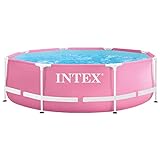 Intex 2,44 m x 76 cm Pink Metal Frame Pool, Set-up Size: 2,44 m x 76 cm (28290NP)