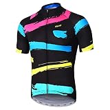 ARSUXEO Herren Radtrikot mit Kurzen äRmeln, MTB-Trikot, Helles Fahrrad-T-Shirt, Atmungsaktives Radoberteil ZY842 XL