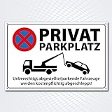 Hochwertiges Schild aus Alu-Dibond mit UV-Schutzlackierung ' PRIVATPARKPLATZ - PARKEN VERBOTEN ' 300 x 200 mm rechteckig | Parkverbot | Parken Verboten |