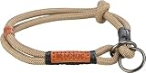 TRIXIE Zug-Stopp Hundehalsband BE Nordic S-M Sand/schwarz – bequemes Hundehalsband für kleine & mittelgroße Hunde mit Zugbegrenzung - robust & elegant – 17264