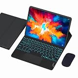 Tastaturhülle für Lenovo Tab M10 Plus 3rd Gen (2022) 10,6 Zoll (TB-125FU), Hintergrundbeleuchtung 7 Farben, intelligentes Touchpad, abnehmbare kabellose Tastatur, schwarz 1