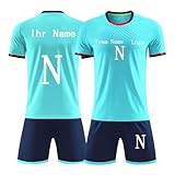 Fußball Trikot,Deutschland Trikot em 2024 Kinder Erwachsene,Personalisierte Fussball Trikot Shorts Shirts,Name, Nummer,Teamname und Logo Können auf das Trikot Gedruckt W