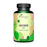 BIO INGWER Kapseln Vegavero® | 650 mg mit hochwertigem Gingerol | 100% Bio-Qualität | Vegan & Ohne Zusätze | 120 Kap