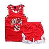 DJKTTMKW Basketball Trikot Kinder (Rot, 9-10 Jahre)