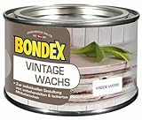 Bondex Vintage Wachs Kreideweiß 0,25 L für 6 m² | Kreative Innengestaltung | Antik-/ Shabby-chic-Effekt | Pflegt und schützt | Seidenglänzend | Möbelwachs | Holzw