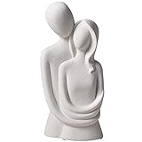 Moderne Skulptur Paar Deko Figur - Stilvolles Symbol Für Liebe Und Zuneigung Aus Keramik - Abstrakte Kunstverzierung - Deko Gut Als Geschenk-Idee Geeignet,Weiß,Couple S