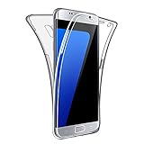 SDTEK Schutzhülle Kompatibel mit Samsung Galaxy S7 Edge, Vorne und Hinten 360 Grad Soft Hülle HandyHülle Case C
