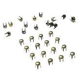 3 mm Mini-Ziernieten, Ledernieten, Nagelkopf-Perlenspikes für Kleidung, Taschen, Lederhandwerk, DIY-Handwerkszubehör, 4 Krallen, 500 Stück, antikes Messing