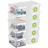 SmartStore Aufbewahrungsbox mit Deckel klein 2 L – 10 transparente und stapelbare Plastik Boxen mit Clipverschluss weiß – Kunststoff BPA-frei und lebensmittelecht – 21 x 17 x 11 cm - 10 Jahre G
