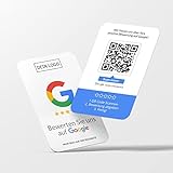 Hochformat Google Bewertungskarten Visitenkarte mit QR-Code und Logo | Dankeskarten Variante 1 (100)