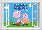 unbrending Peppa Pig Wandsticker Peppa Pig Family Wandtattoo Wandmalereien Peppa Pig Schlafzimmer Jungen Mädchen Wandaufkleb