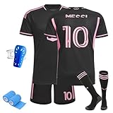 Fussball Trikot Kinder/Erwachsene Set, Nr.10 Fußball Training Skleidung，Schnell Trocknendes Atmungsaktives Fußballtrikot mit Fußball-T-Shirt (C, 146-152)
